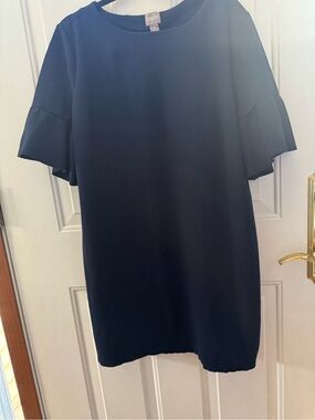 Chico's Black Midi Dress with Ruffle Sleeves
